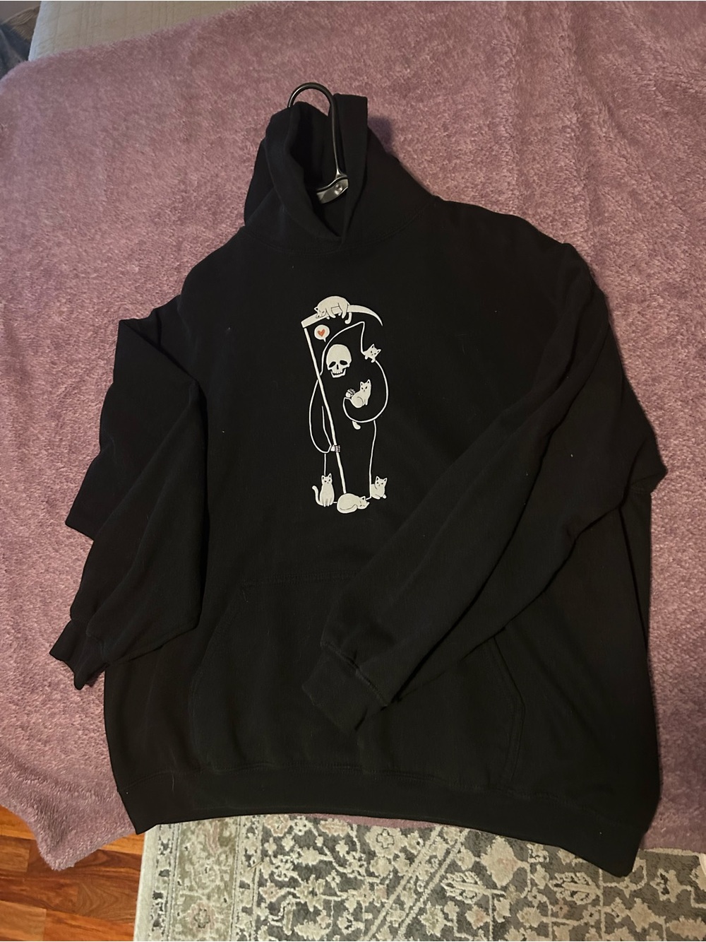 Grim Reaper & Cats Graphic Hoodie